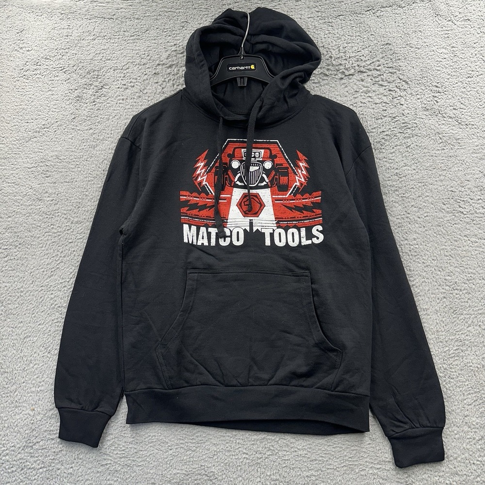 Vintage Y2K Matco Tools Hot Rod Pullover Black Workwear Hoodie Grunge Small 90s